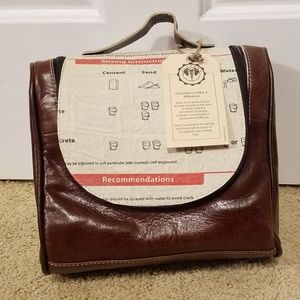 Leather and Cement Toiletry Bag
